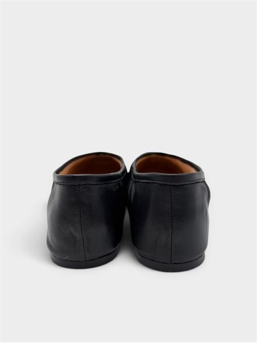 Ballerine tortora in nappa nero arricciato IL LACCIO | HE1945NAPPANERO